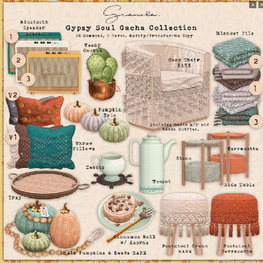 Granola. Gypsy Soul Table. Terracotta.