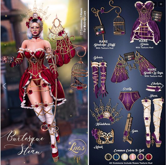 Luas Burlesque Steam Birdcage Staff RARE