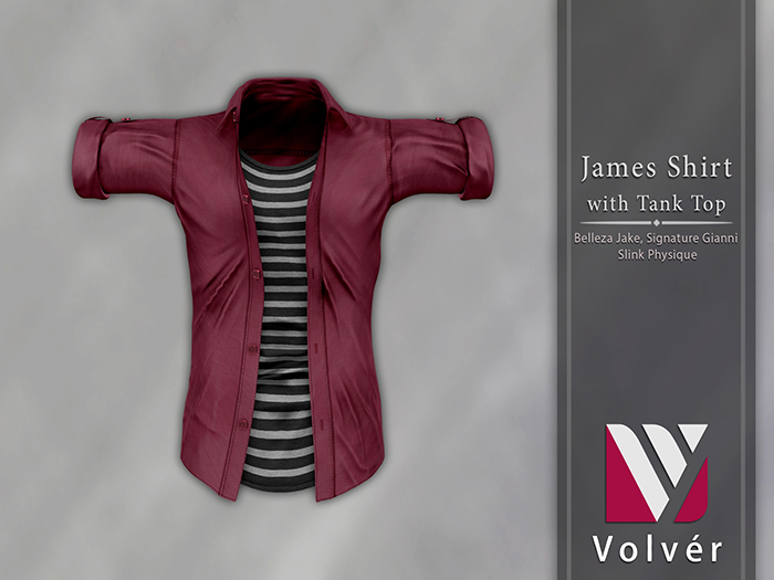 //Volver// James Shirt - Plain Maroon