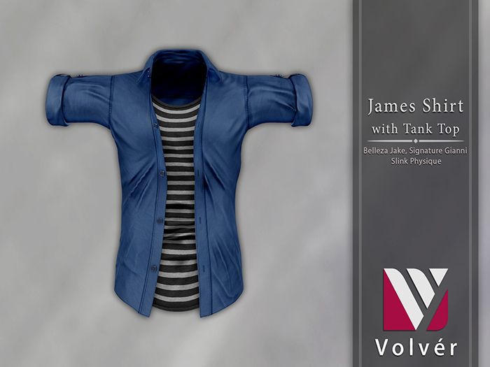 //Volver// James Shirt - Plain Blue [ADD ME]