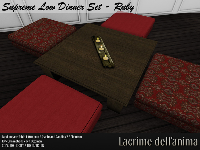 Supreme Low Dinner Set - Ruby