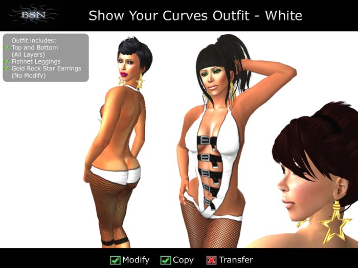 BSN Show Your Curves Outfit - White
