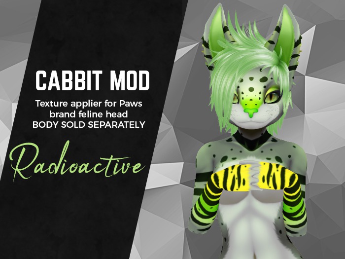 Paws Feline Head - Cabbit: Radioactive (Retired)