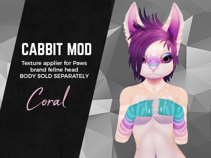 Paws Feline Head - Cabbit: Coral (Retired)