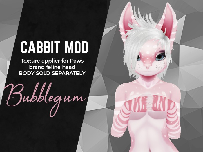 Paws Feline Head - Cabbit: Bubblegum (Retired)