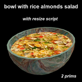 bowl with rice almonds salad