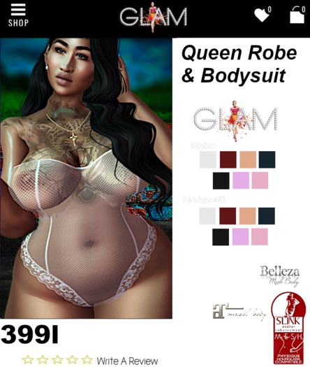 ***Queen Robe & Bodysuit w/HUD***