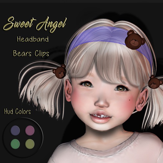 Sweet Angel  - Headband & Bear Clips