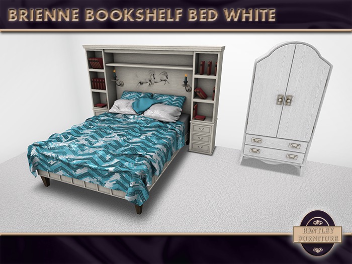Brienne Bookshelf Bed White - PG Version - BOXED