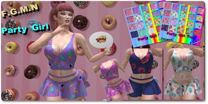 F.G.M.N/Party Girl Top & Skirt/Maitreya Only