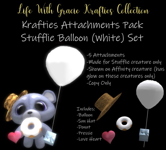 STUFFLIE: WHITE BALLOON PACK ATTACHMENTS