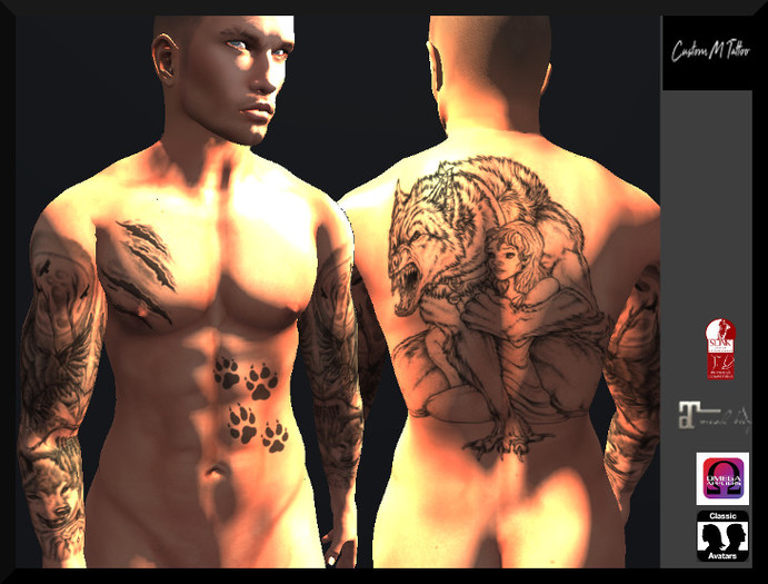 wolf full Custom MC tattoo