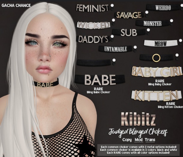 Kibitz - Bling choker - Kitten RARE