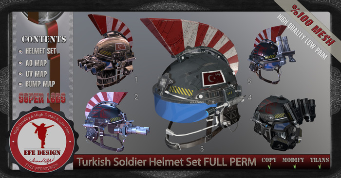 Turkish Soldier Helmet Set Full Permission Efe Design