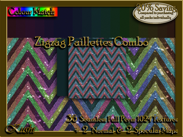 Zigzag Paillettes Combo Textures