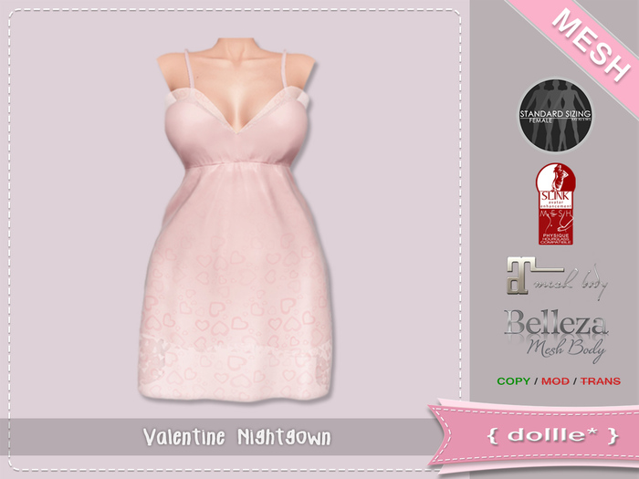 {dollle*} Valentine Nightgown - Pink Cadilac