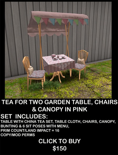 PINK TEA TABLE SET BOXED