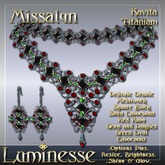 MISSALYN Kavita Necklace & Earrings Set OP - Black Red Ruby Titanium