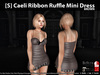 s caeli ribbon ruffle mini dress brown pic