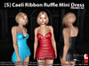 s caeli ribbon ruffle mini dress promo pic