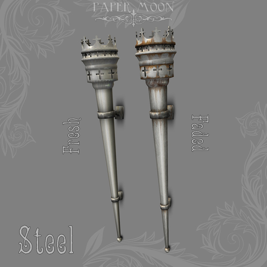 *pm* Medieval Sconce - Steel (ADD ME)
