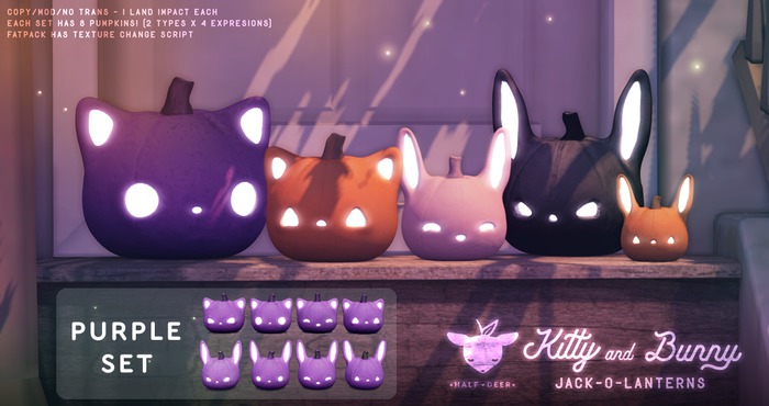 +Half-Deer+ Kitty and Bunny Jack-o-Lantern [Purple]
