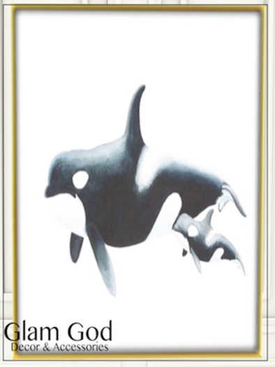(GlamGod) Baby Nursery Mom & Baby Killer Whale Print