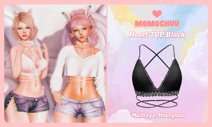 :: MOMOCHUU :: Heart TOP [Black]