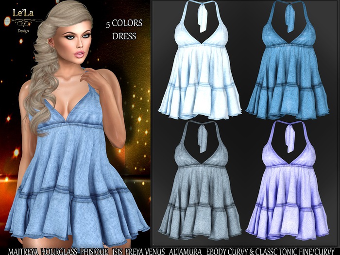{Le'La} Babycake Dress Denim 