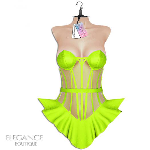 Elegance Boutique - Missy - Dress - Green Reborn Waifu KUPRA  / Legacy & Perky / Maitreya & Petite,LaraX & PetiteX