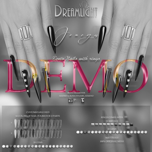 [Dreamlight] "Joneya" Bento Nails with Rings - DEMO