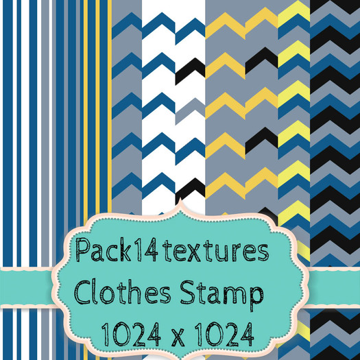 !PP! Pack 14 textures clothes stamps  HQ