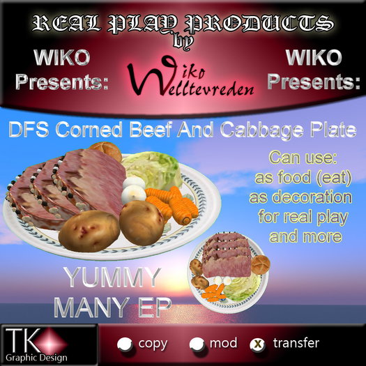 Second Life Marketplace - WIKO presents DFS Corned Beef And Cabbage ...