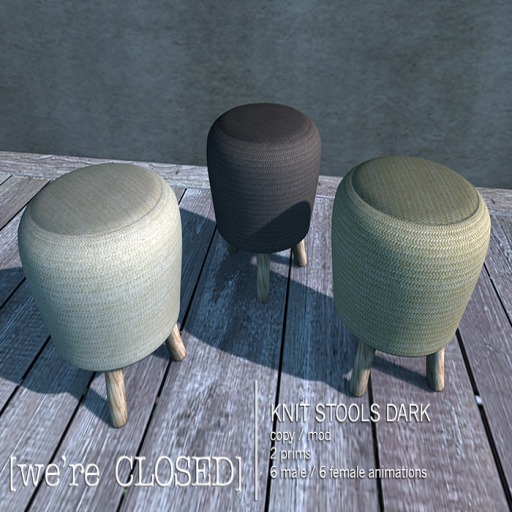 [we're CLOSED] knit stools dark