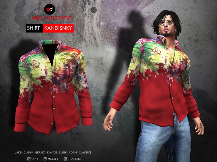 A&D Clothing - Shirt -Kandinsky- Red