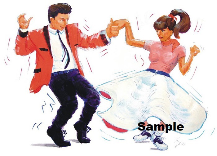 50's Dance Couple Sockhop Sign