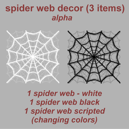 spider web decor black-white (3 items)