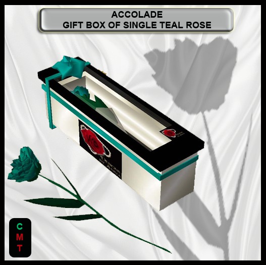 MP GIFT BOXED SINGLE ROSE IN TEAL