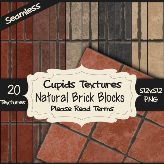 *Cupids Textures * 20 NATURAL BRICK BLOCKS