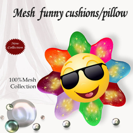 Mesh Smiley Face Pillow v. 4