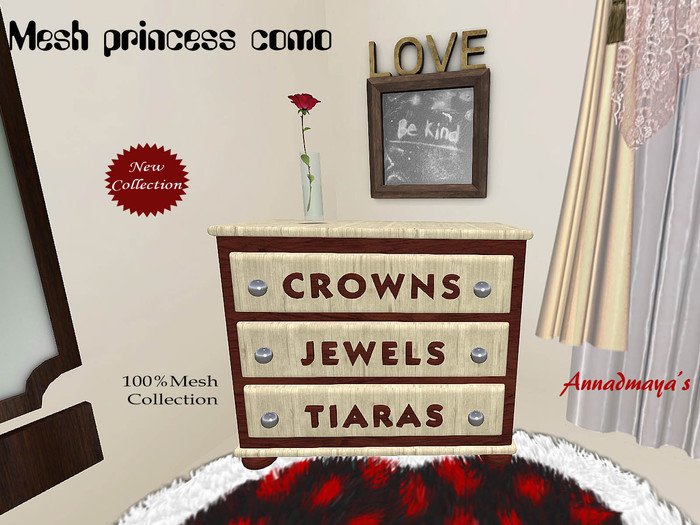 Second Life Marketplace Mesh princess dresser commode v. 4
