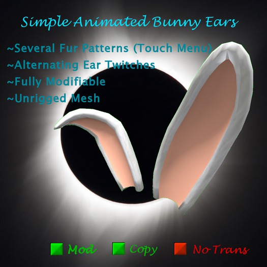 Second Life Marketplace - [MWP] Simple Animated Bunny Ears (OLD MESH)