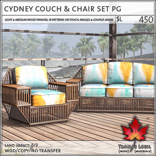 Trompe Loeil - Cydney Couch & Chair PG [mesh]