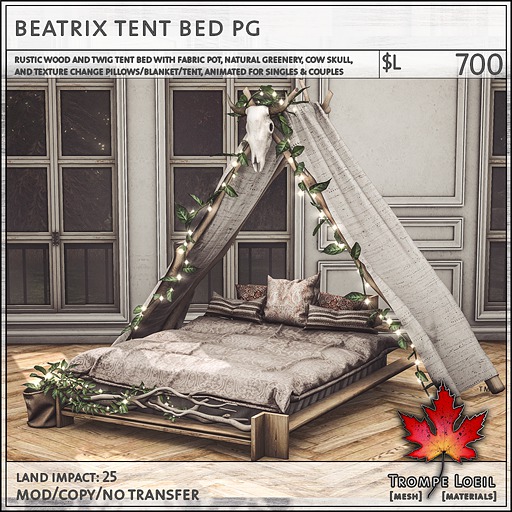 Trompe Loeil - Beatrix Tent Bed PG [mesh]