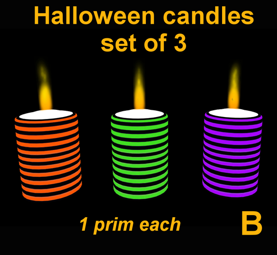 Halloween candles - set of 3 / B