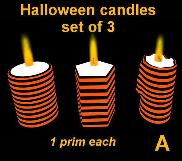Halloween candles - set of 3 / A
