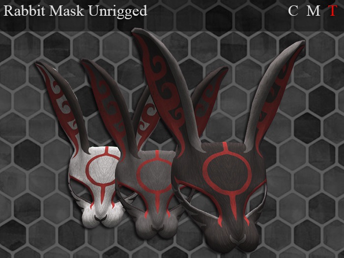 (Black & White) Rabbit Mask Unrigged