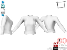  Dae Obj FBX For Women's Round Neck Bat Bottom Long Sleeves Top Slink, Maitreya, Belleza, Tonic