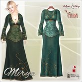 [V/W] + Faida - Mirya Dress Teal - Medieval Fantasy dress, Elven style