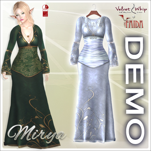 [V/W] + Faida - Mirya Dress DEMO SLINK - Medieval Fantasy gown, Elven style, for Maitreya Lara & Slink Hourglass - Mesh